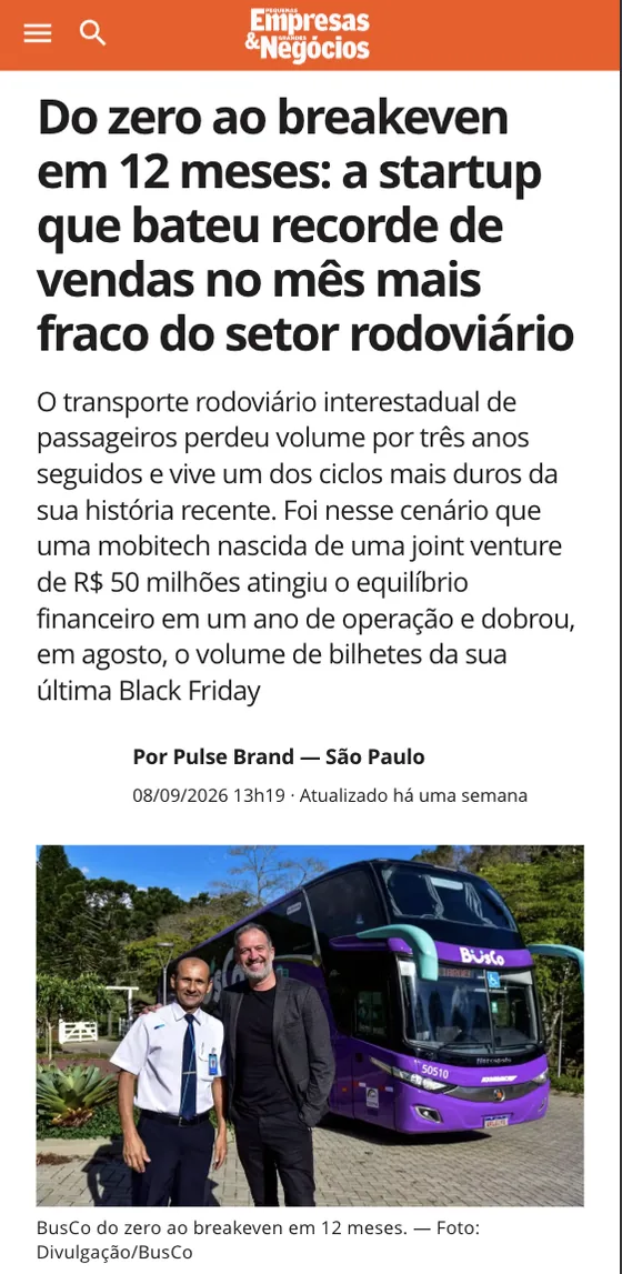 Matéria publicada em PEGN: BusCo