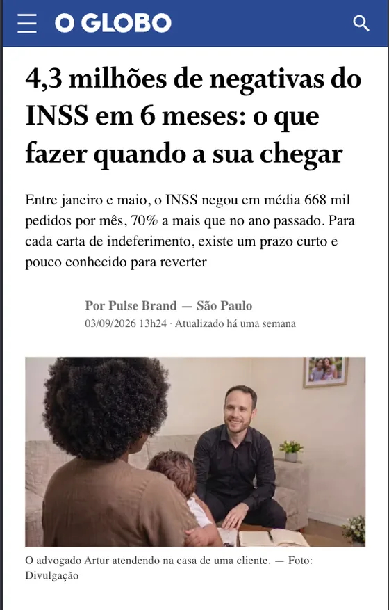 Matéria publicada em O Globo: Direito previdenciário