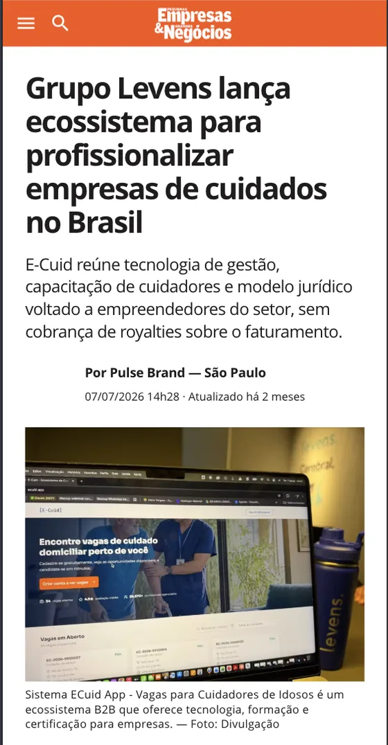 Matéria publicada em PEGN: Grupo Levens