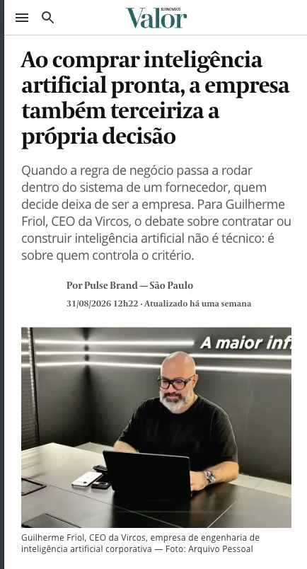 Matéria publicada em Valor Econômico: Vircos