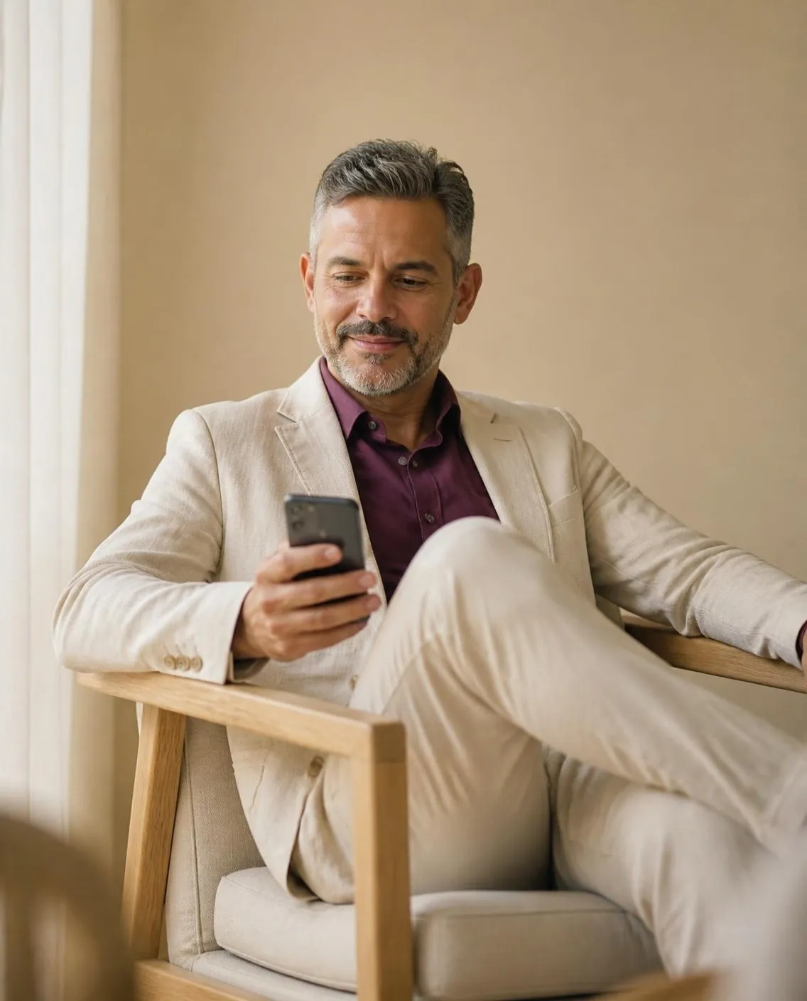 Executivo lendo no celular o relatório do Radar de Autoridade